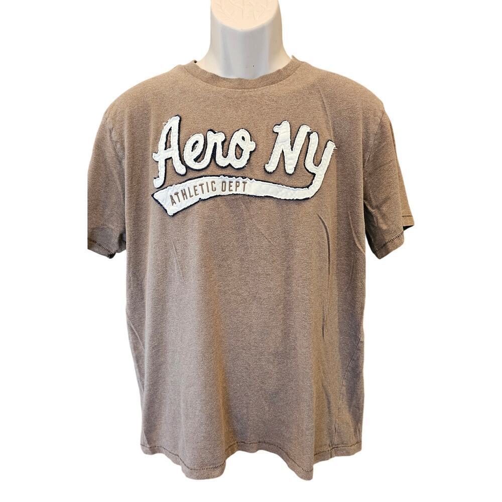 Aeropostale XL beige spell out y2k mens t shirt nostalgia juniors preppy #